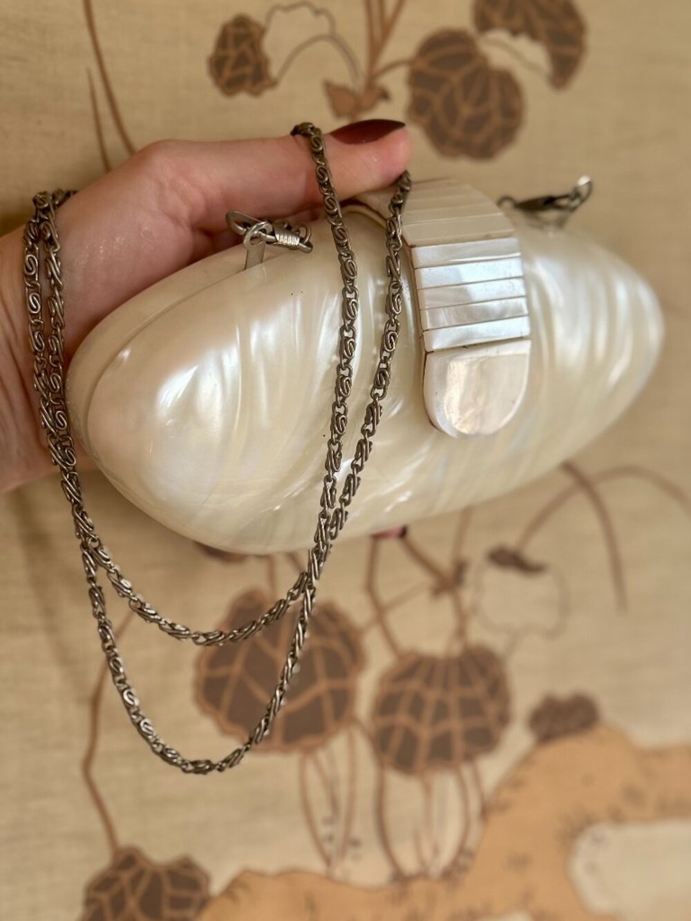 Vintage Jessica McClintock Mother-of-Pearl Eyeglass Case